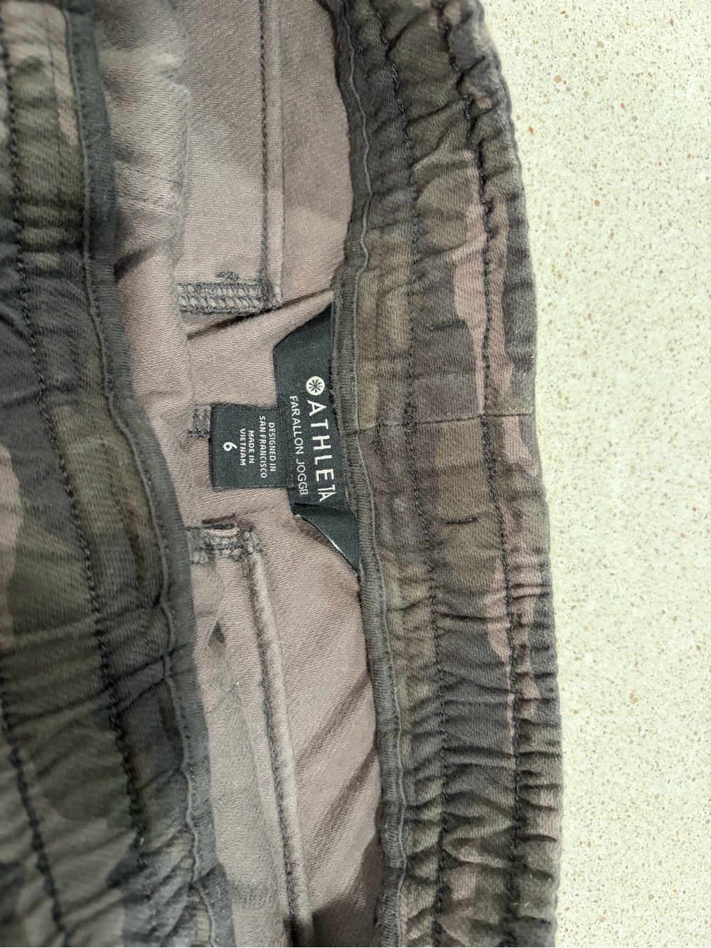 Athleta Olive and Gray Camo Joggers